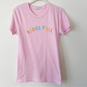 Trina Turk Texas Y’All T Shirt Pink Size Small Southern Colorful Star Casual